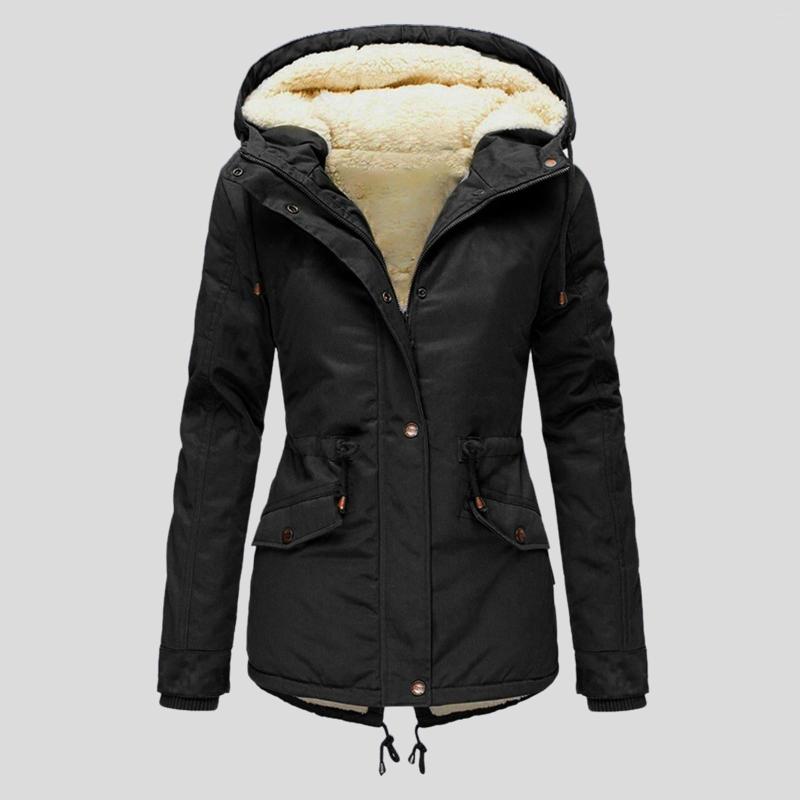 

Women's Trench Coats Waterproof Thickend Coat Winter Women Long Sleeve Jacket Elegant Parkas Hoodies Lined Harajuku Femmle Clothing, Bk