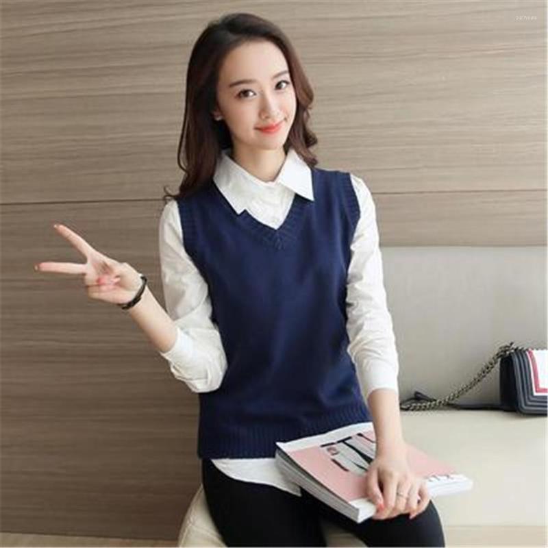 

Women' Vests Autumn Loose Pullover Knit Vest Top Women Casual Winter Sweater 2023 Fashion Sleeveless Knitted