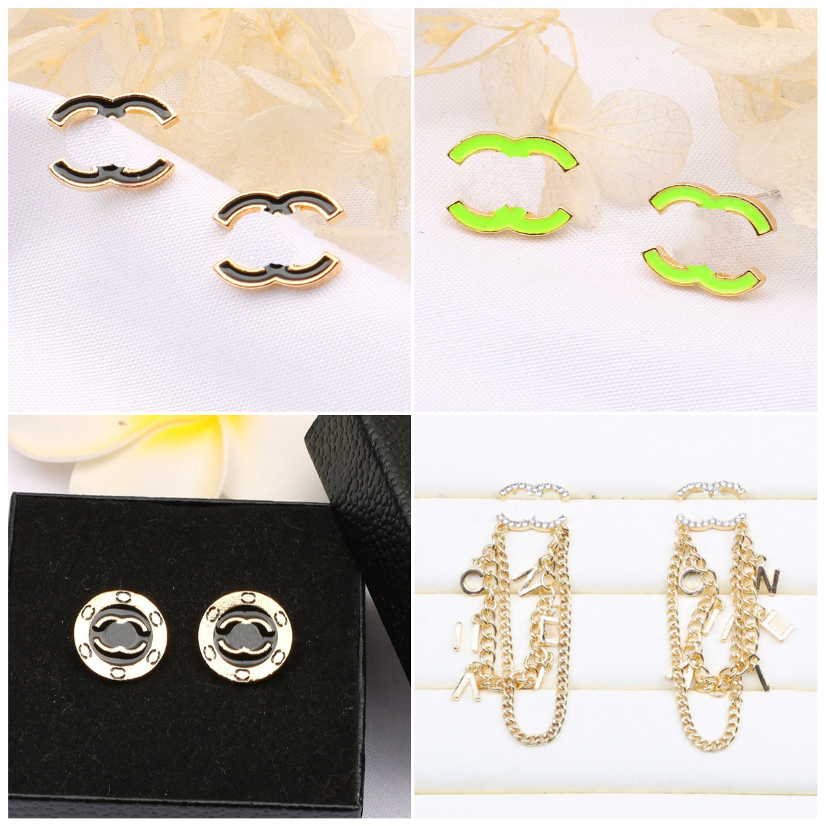 

18K Gold Plated Golden Ear Stud Earrings Brand Designers Geometry Double Letters Geometric Women Earring Wedding Party Jewerlry Classic Style Gift With Luxury Box