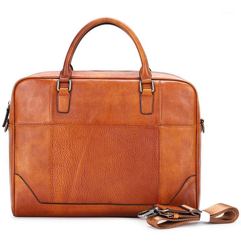 

Briefcases Genuine Leather Briefcase For Men Women Handmade Classy Brown Attache Case Messenger Shoulder Bag Business Handbag1