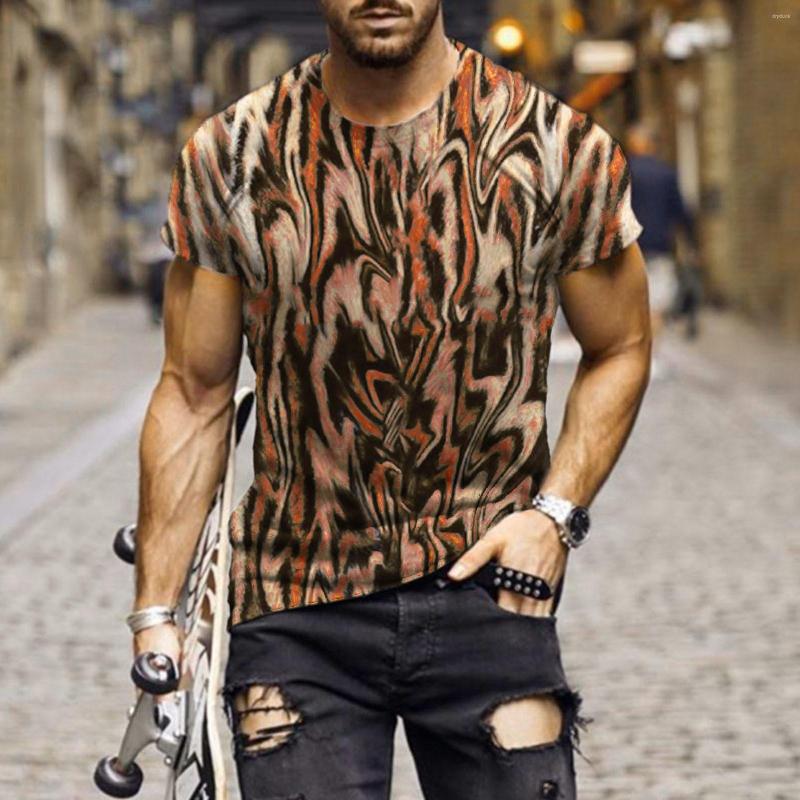 

Men's T Shirts Men's Loose Top Blouse Street 3D Digital Printed Fashion Short Sleeve Shirt Round Neck Special Casual T-shirt Tops, Brown