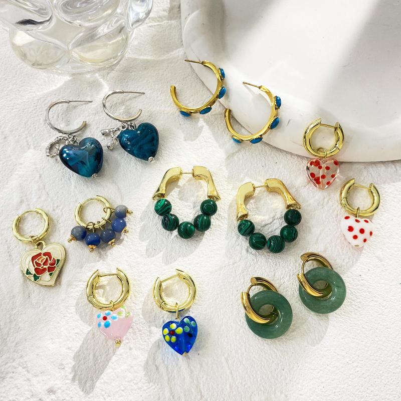 

Hoop Earrings Lifefontier Enamel Flower Geometric For Women Girls Elegant Acrylic Stone Heart Pendant Earring Party Jewelry 2023