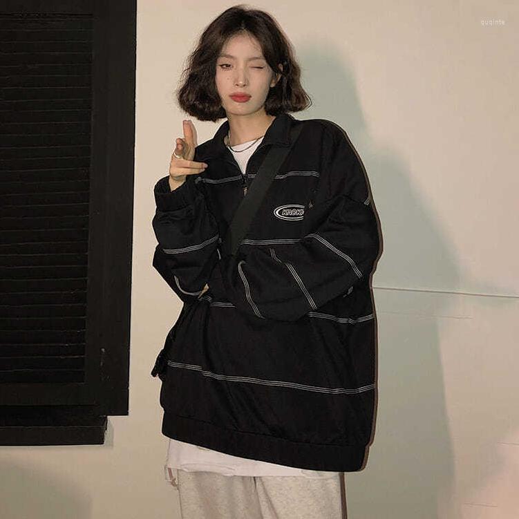 

Women' Hoodies Y2k Women Casual Harajuku High Street Gothic Long Sleeve Loose Sweatshirts Hip Hop Zip Up Hoodie Tops Goth