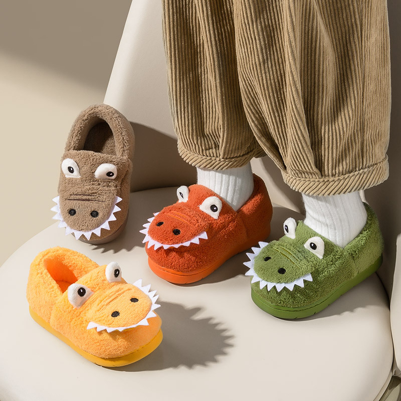 

Slipper Non-slip Children Home Slippers Baby Warm Cotton Indoor Shoes Winter Cartoon Dinosaur Kids Slippers Boys Girls Flops Soft 230213, Blue