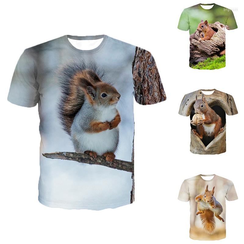 

Men's T Shirts Fashion Cool 3d Squirrel Print Shirt Four Seasons Men And Women T-shirt Tops Casual O-neck Short-sleeved -5XL, Auburn