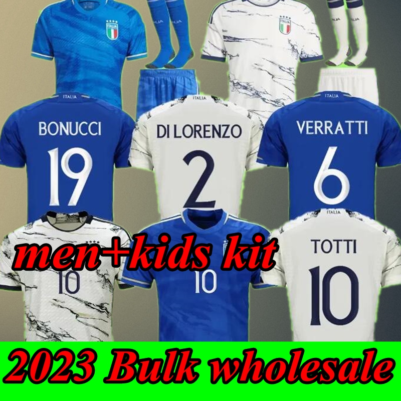 

2023 italy soccer jerseys Italia 23 24 Fans Player version maglie da calcio VERRATTI CHIESA GNONTO football Shirt T LORENZO PINAMONTI POLITANO GRIFO kids kit uniform, Away