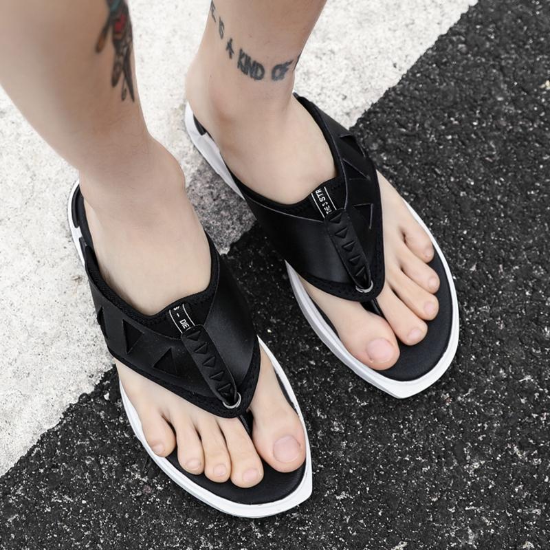

Slippers Shoes Sandals Man For Sandal Flops Slide Sandalia Teenslippers Herren Shower Ete Sandalle Playa Roman Flip Flip-flops Rubber De, Black