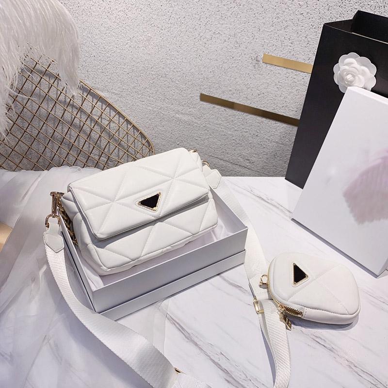 

Classic designer triangle underarm bag brand prad handbag fashion high quality plain relief printed shoulder bags ladies shopping tote purse, White