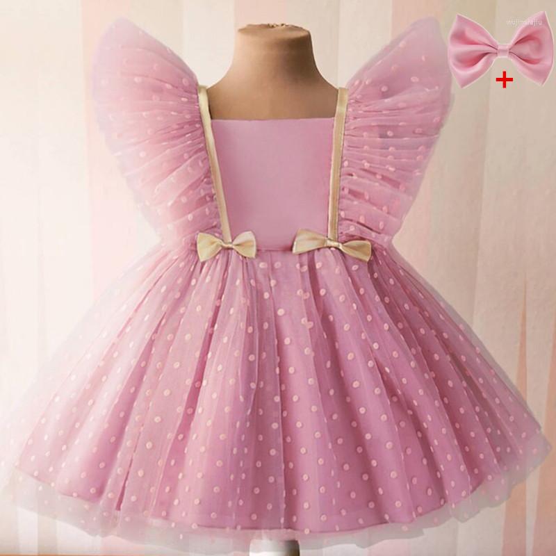 

Girl Dresses Cute Baby Polka Dots Princess Dress 12M Infant One Year Birthday Outfits Flower For Wedding Party Gala Clothes, 750