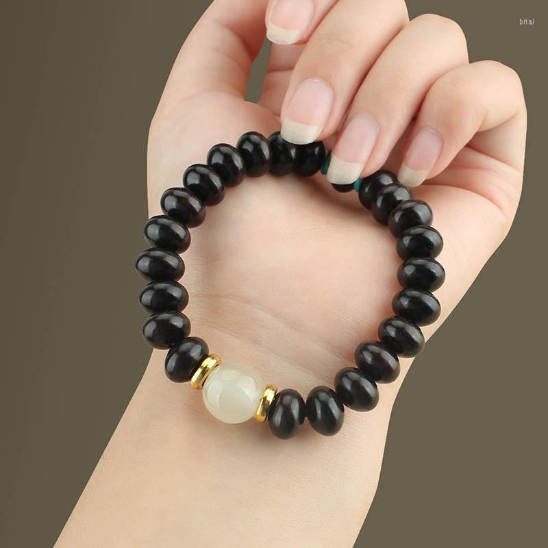 

Strand Natural Wood Black Sandalwood Buddhist Buddha Prayer Beaded Knot Ebony Unisex Men Bracelets & Bangles