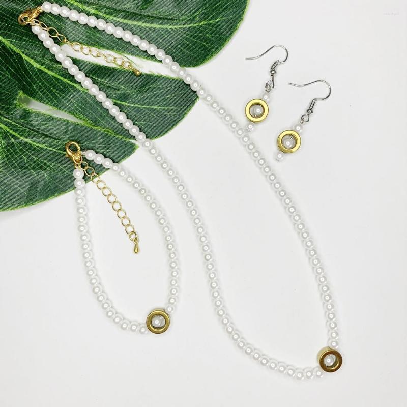 

Strand Exquisite Jewelry Imitation Pearl Simple Clavicle Necklace Bracelet Earring For Women Sea Shell Pearls Party Hematite Accessorie