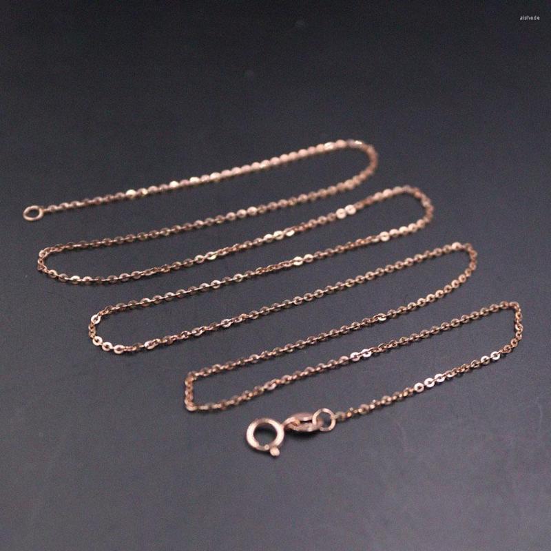

Chains Pure Au750 18K Rose Gold Chain Women O Link Necklace 1.4-1.6g 20inch L