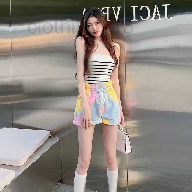 

Women' Shorts Designer Spring and Summer Fashion Sexy Heavy Industry Tie-dyed Bud Wide Leg Denim VMOR, Tie-dye