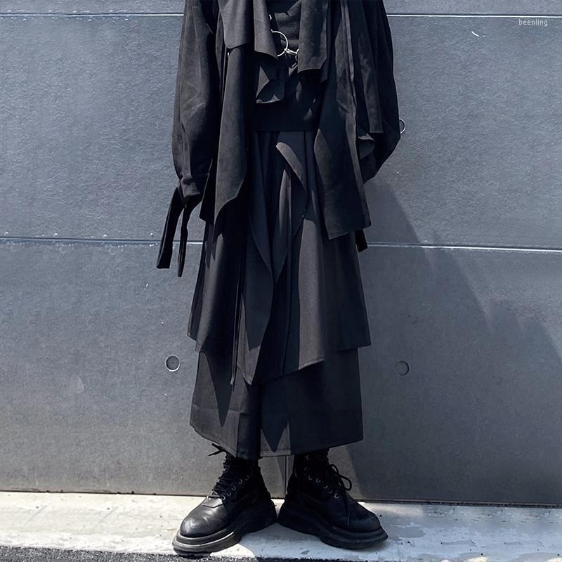 

Men's Pants Japanese Yamamoto Loose Skirt Men's Dark Layered Structure Personality Niche Wide Leg Casual, Black