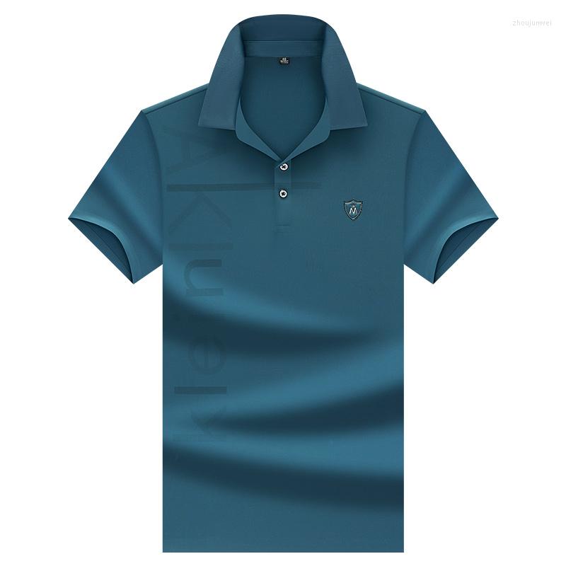 

Men's Polos Summer Solid Color Letter Printing Simple Business Men's Polo Short-Sleeved Breathable And Comfortable 883, 883 blue