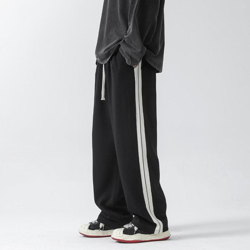 

Men's Pants Drawstring Sweatpants Men Joggers Sports Striped Tracksuit Jogging Trouser Plus Size 5XL Sportswear Wide Leg Cloth Spring, Black