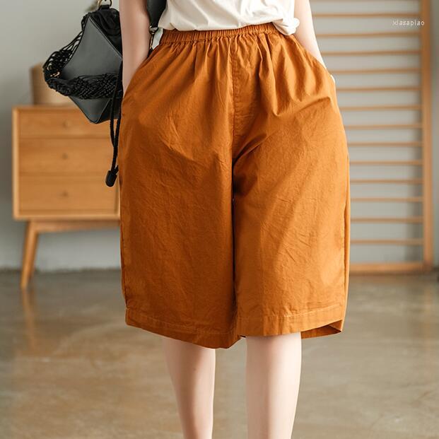 

Women's Shorts Cotton Linen Women High Waist Oversized Solid Versatile Wide Leg Pants 2023 Women's Summer DD995, Black
