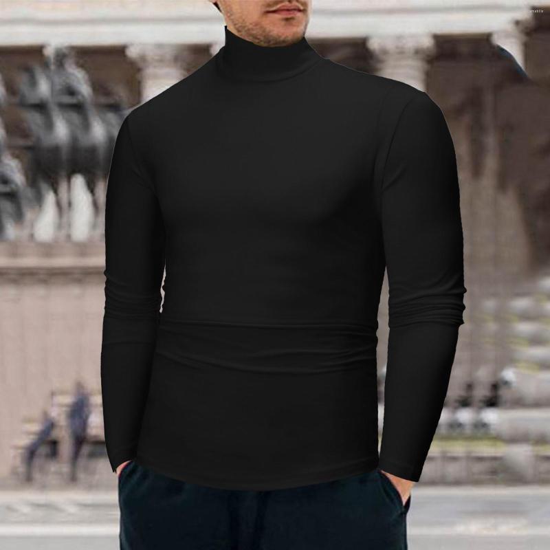 

Men's T Shirts Male Winter Warm High Collar Fashion Thermal Underwear Men Basic Plain Shirt Blouse Streetwear Clothes Tees Sportswear, Black