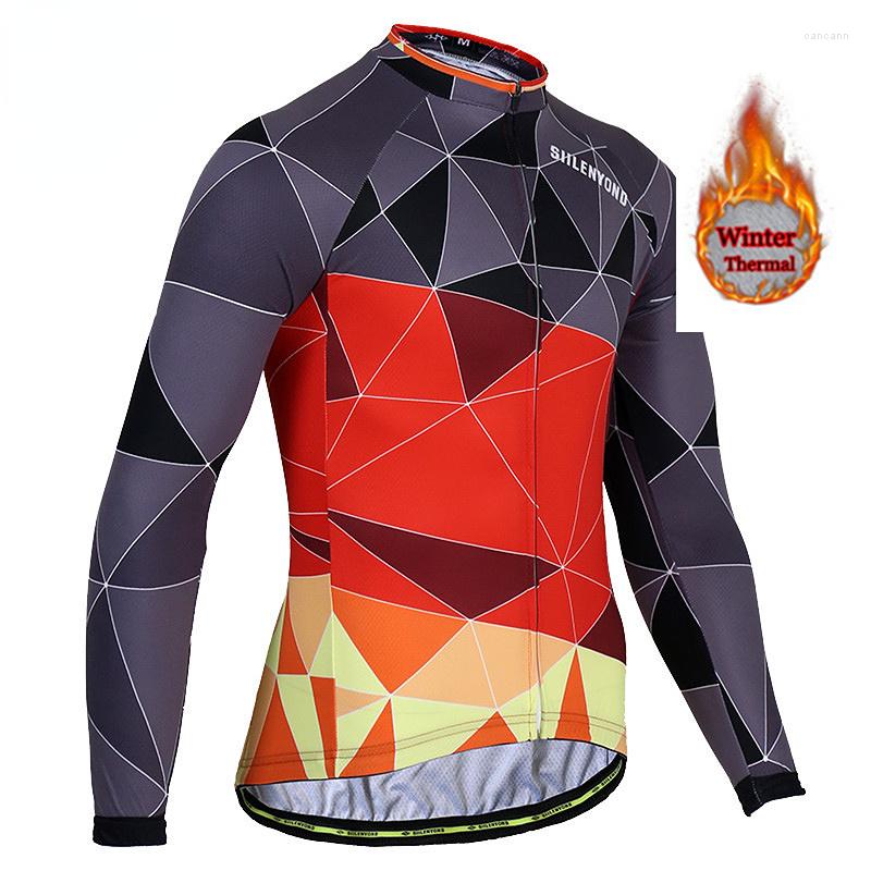

Racing Jackets Winter Plush Top Cycling Suit Men's Long Sleeved Slim Fit, 051 green