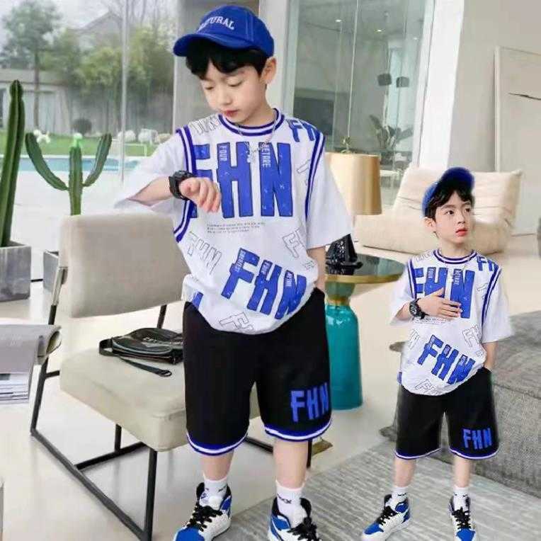 

Clothing Toddler Basketball Sports Suit Kids Clothes Set Year for Children Training Boy Sets Letter Print pcs TShirts Shorts, Blue