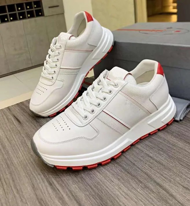 

Elegant Sneakers Shoes Men's Re-Nylon Technical Fabric Casual Walking Famous Rubber Lug Sole Party Wedding Runner Trainers EU46 Original Box