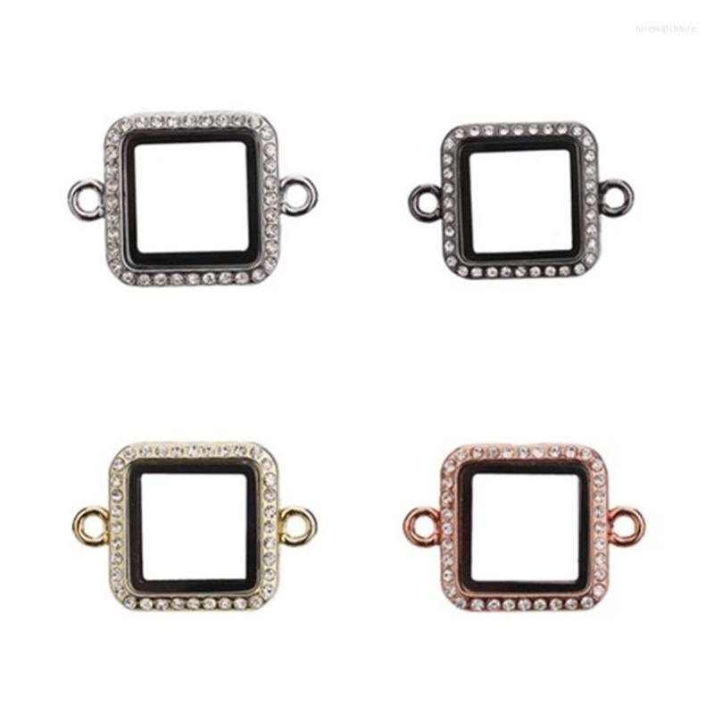 

Pendant Necklaces 1pcs Square Glass Living Po Memory Floating Locket Charm For Bangles Bracelets Women Handmade Jewelry