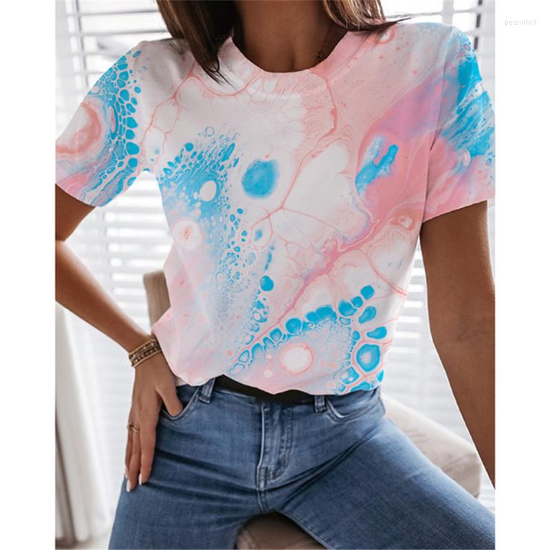 

Women' T Shirts 2023 Summer Women Fashion Digital Printing Landscape O-Neck Pullover Tops For Female Casual Loose Splice Short Sleeve Tees, 803152