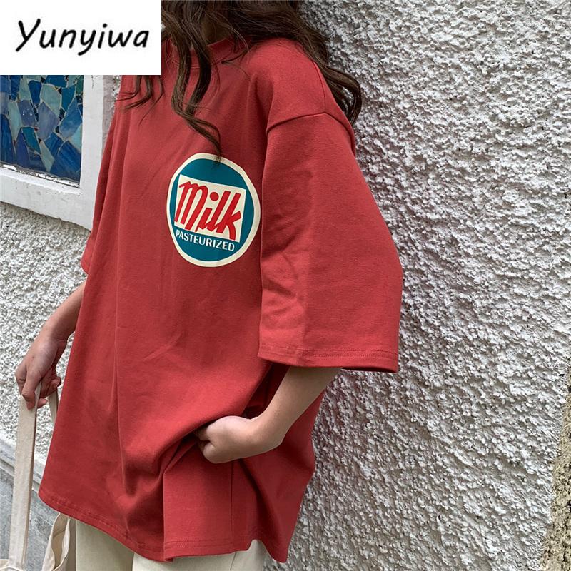 

Women's T Shirts T-shirts Women Harajuku Milk Printed Kawaii BF Couple Clothes Unisex Loose Long Summer Tee Top Womens Tshirt Korean Style