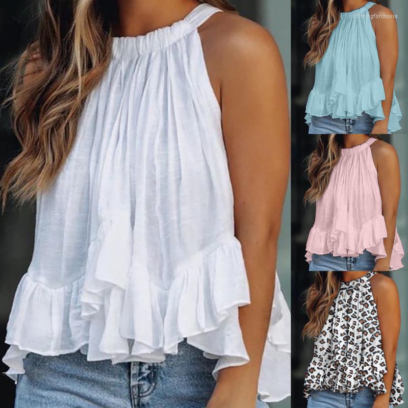 

Women' T Shirts T-Shirt Women' Solid Round Neck Chic Pit Sleeveless Off Shoulder Casual Loose Top 2023 Summer, Pink