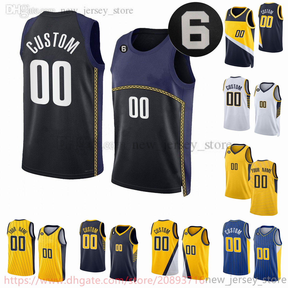 

Custom 2023 New Season Printed Basketball Jerseys 6 patch Navy White Blue Jersey.Message Any number and name on order, Other style. tell me on order