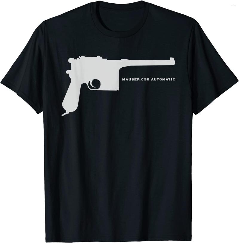 

Men' T Shirts Mauser C96 Automatic German Pistol Gun Men T-Shirt Short Casual COTTON O-Neck Clothing, Black