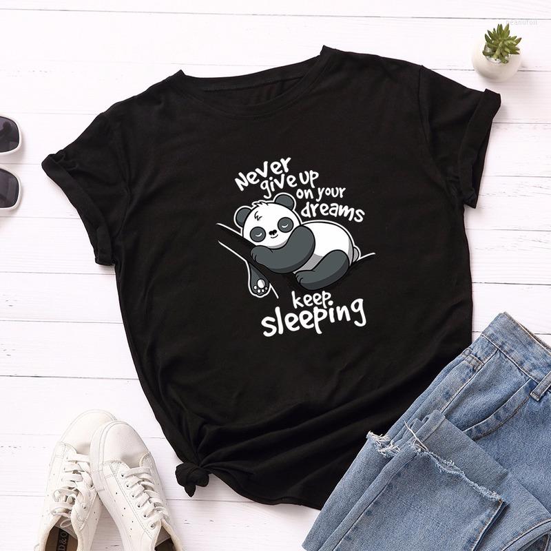 

Women' T Shirts Summer T-Shirt Casual Fashion Tops Tees Women Cute Panda Graphic Print Female Short Sleeve Tshirts, Black