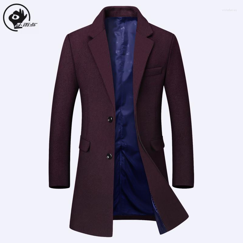 

Men's Wool & Blends Little Rain Jacket Men Coat Solid Hombre Mens Blend Thick Windbreaker Male Business Overcoat Winter Viol22, Black