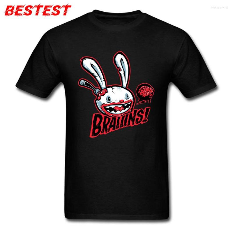 

Men's T Shirts Horror T-Shirt Men Crazy Shirt Brain Eater Tshirt Halloween 2023 Tops Tees Cartoon Print Clothing Cotton Black, White