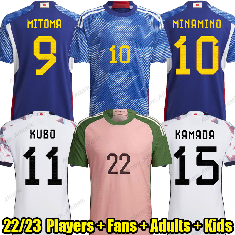 

Japan soccer jerseys 2022 MITOMA KAMADA KUBO MINAMINO TOMIYASU DOAN Japanese football shirts player version kids kit NIGO co-branded Special Collection, 22 23 away