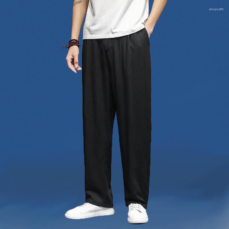 

Men's Pants Casual Men Straight Leg Slacks Spring Trousers Male Big Size Loose Sweatpants Mens, Black