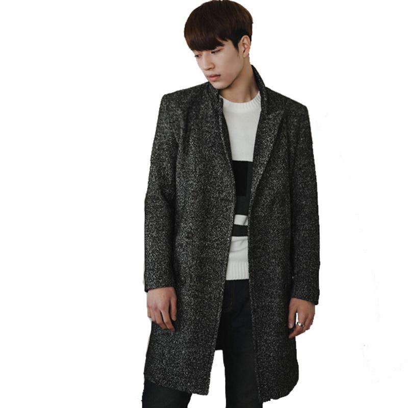 

Men' Wool & Blends Trench Coat Men Tops Double Breasted Leisure Outerwear High Quality Woolen Clothes Brand Long Jackets -6xl, Black
