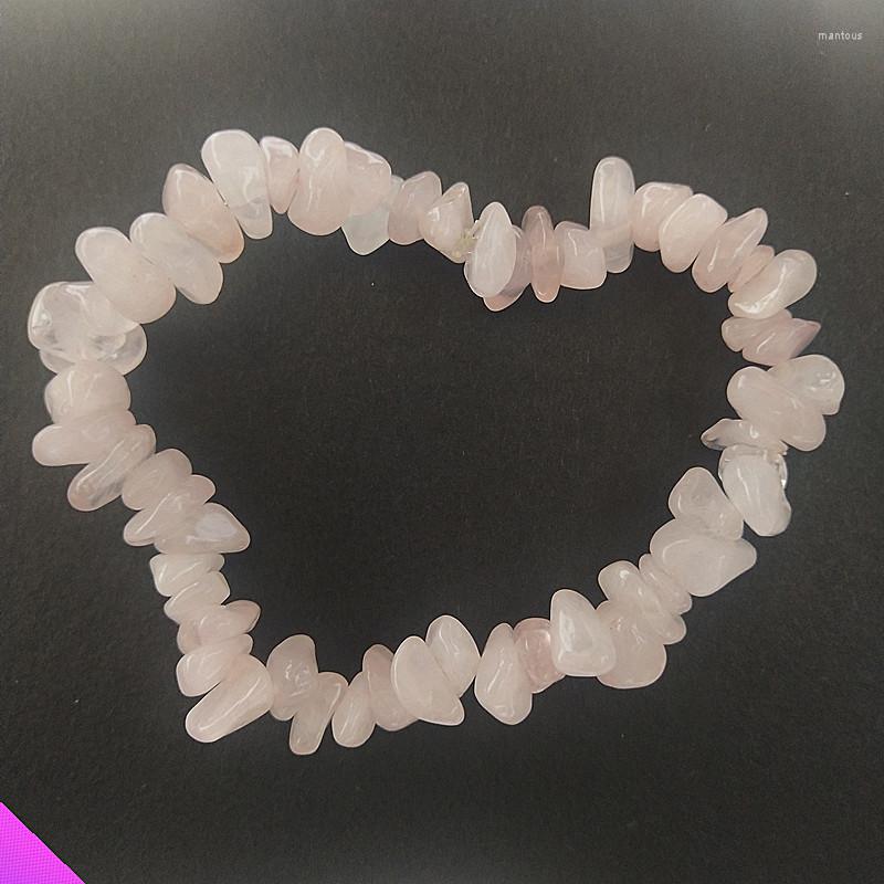 

Strand Pink Crystal Bracelet Natural Energy Stone Semi-precious Ladies Romantic Sweet Crushed Elastic