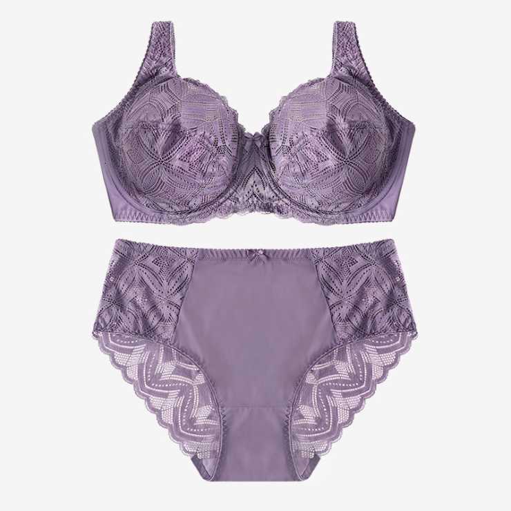 

Ladies Bra Set Beizhi Sexy Lace Panty and Sets Plus Size Thin Breathable Woman Underwear, Beige