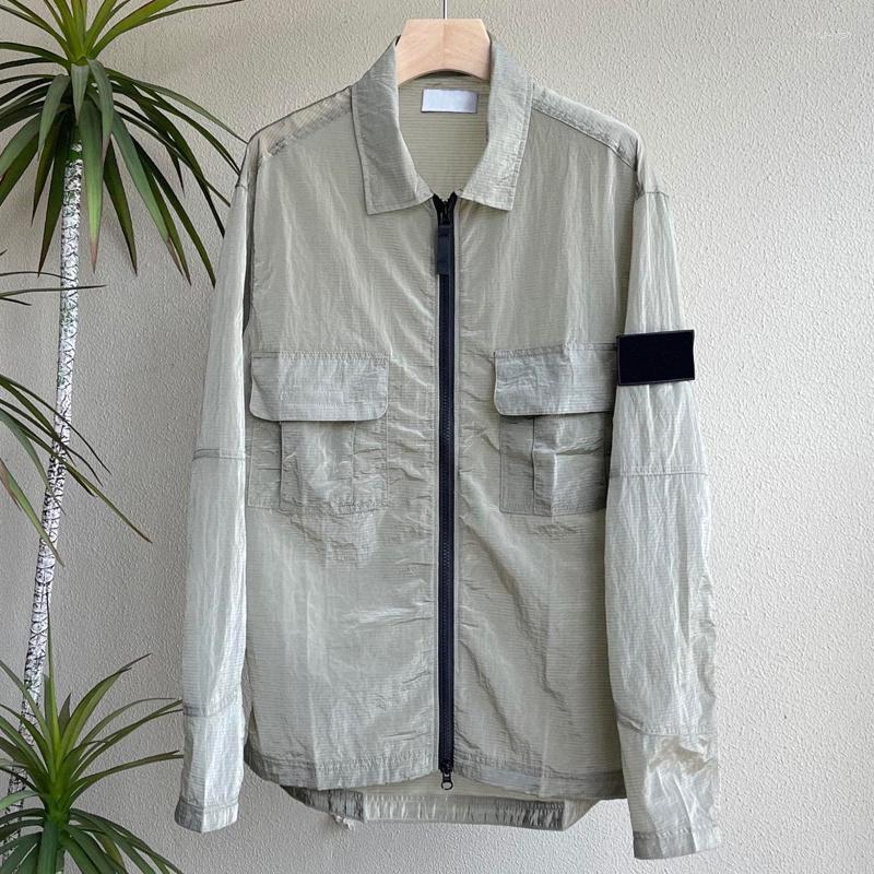 

Men's Jackets Autumn Men's Metal Nylon Reflective Waterproof Quick Drying Thin Jacket Coat 2023