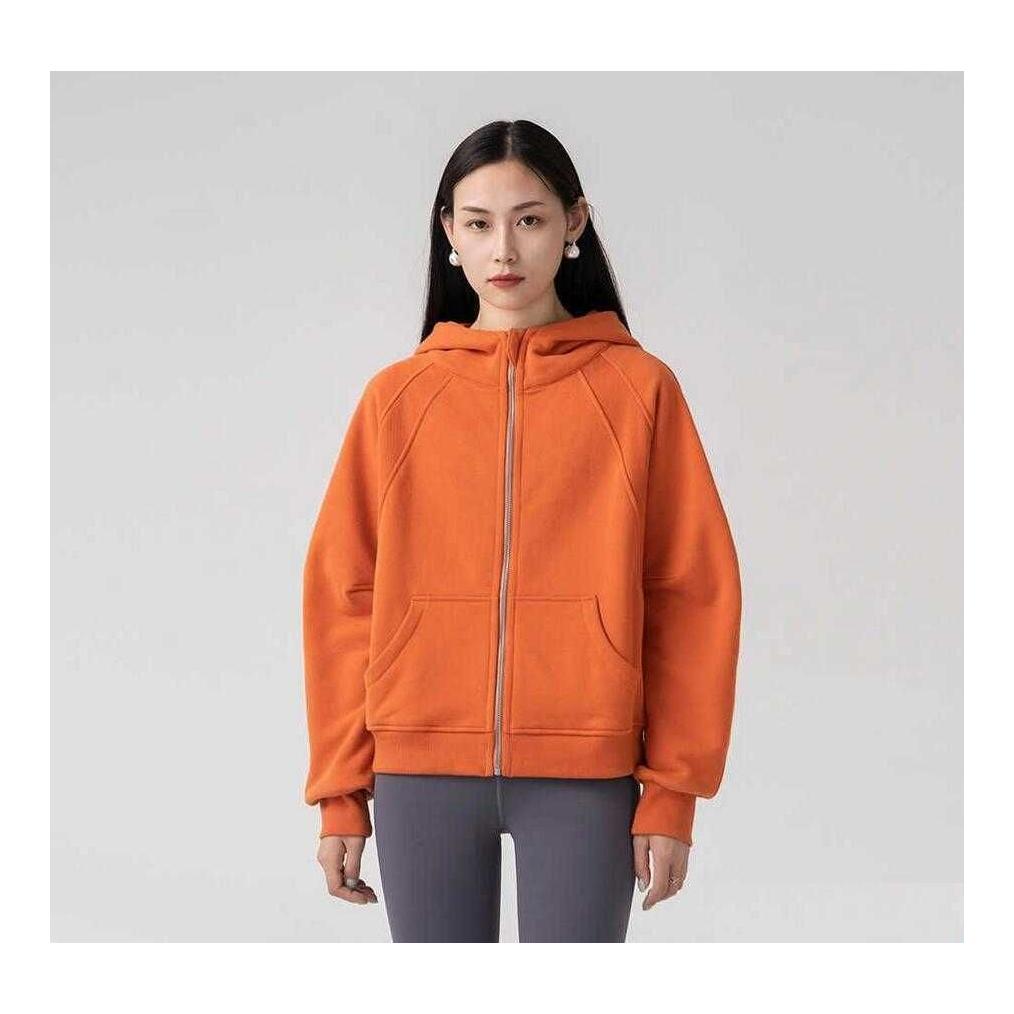 

Yoga Outfits Solid Color Plush Zipper Women Jacket Sweater Short Hoodie Sportswear Casual Versatile Coat Drop Delivery Sports Outdoo Dhqus, Black
