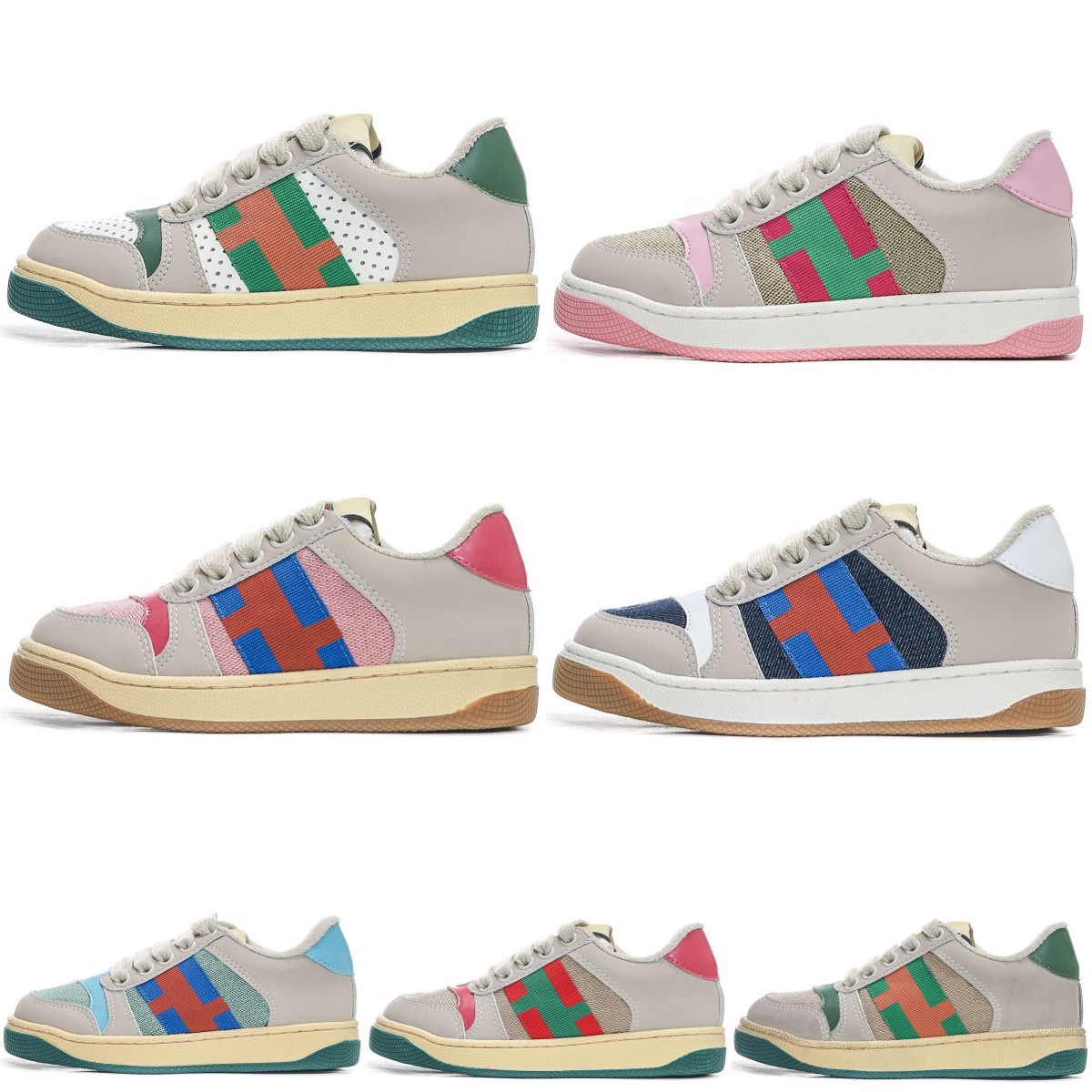 

Kids Shoes Causal Distressed Dirty Sneakers Screener Designer Toddler Youth Luxury Classic Shoe Kid Baby Italy Dust Trainers Boys Girl Stripe Butter Canvas Sneaker