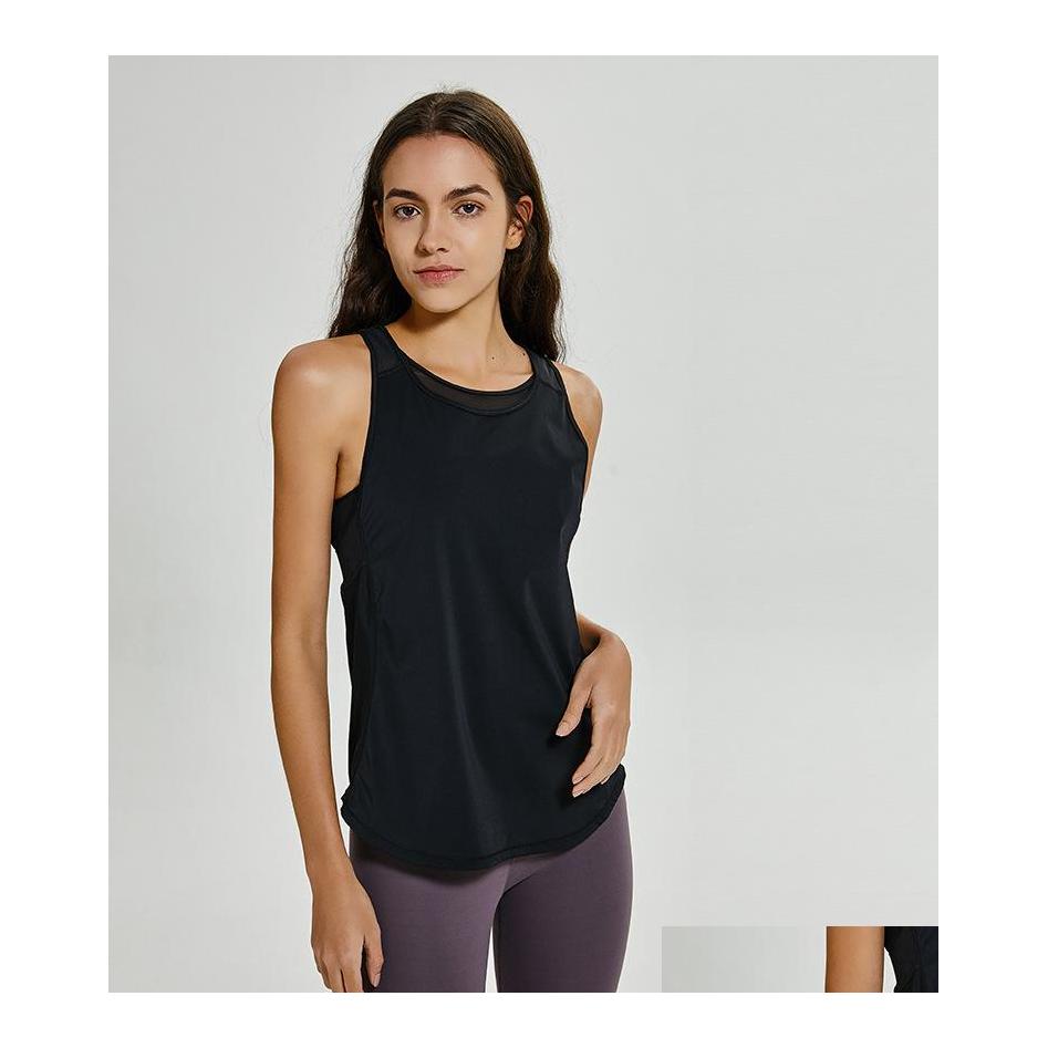 

Yoga Outfits Lu59 Women Vest Quick Dry Tank Crop Gym Breathable Fitness Elastic Tanks Girl Solid Sport Top Tee Xsxl Drop Delivery Sp Dhg6P, Beige