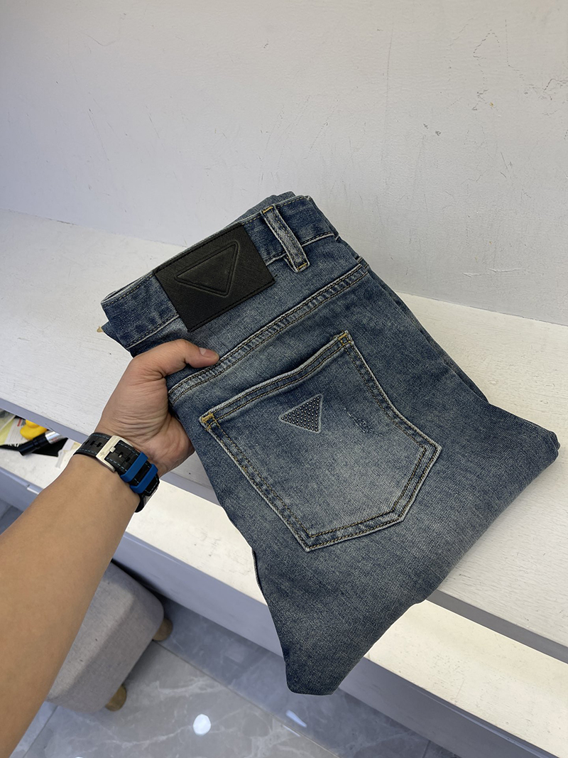 

2023 new men's stretch jeans luxury brand designer quality casual comfortable denim pants, Blue