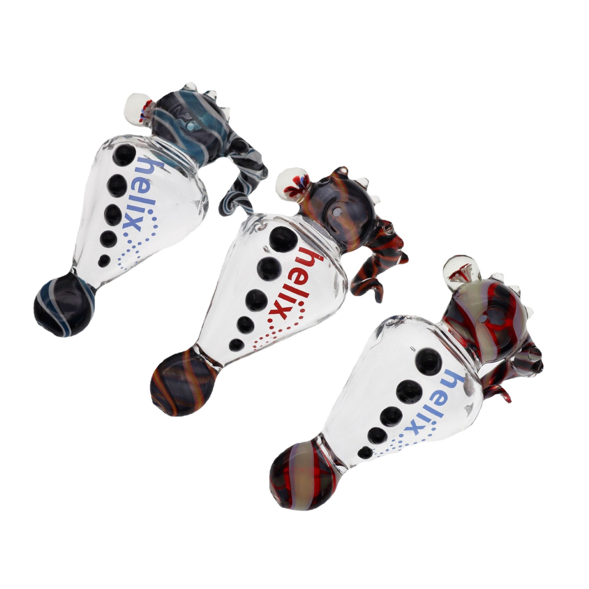 

Glass Pipes Handmade Inner wrap multi color with flower ball one-horn hurricane effect spoon Beautiful Tobacco tools with gift box