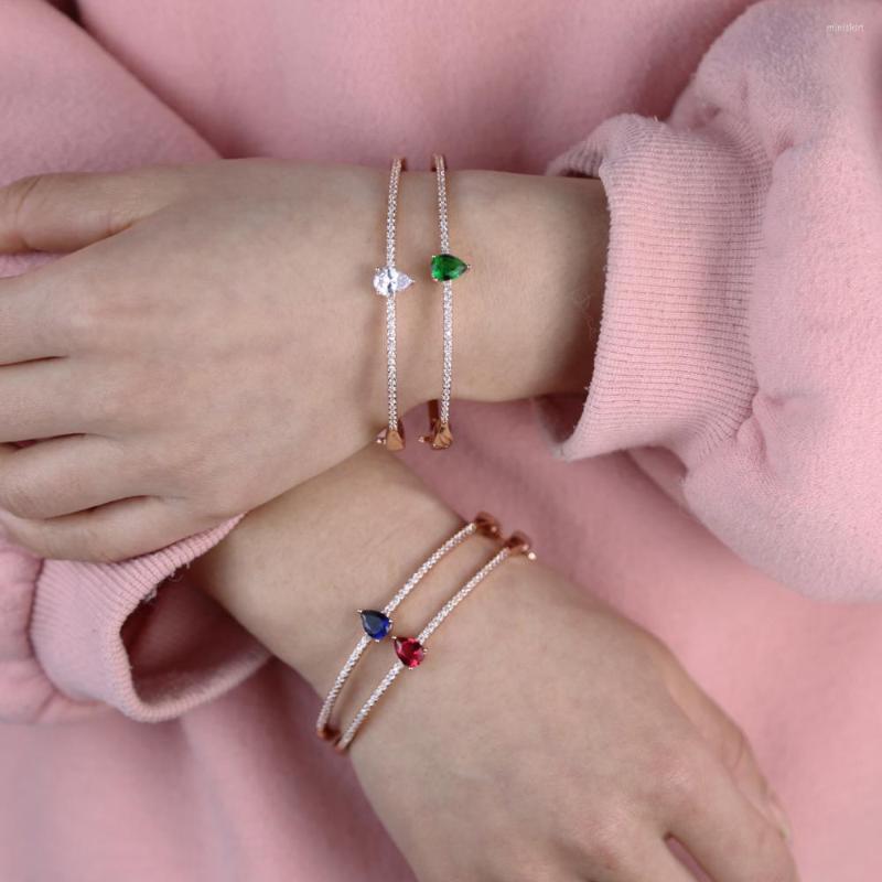 

Bangle Tear Drop Cz Birthstone Colorful Rose Gold Fashion
