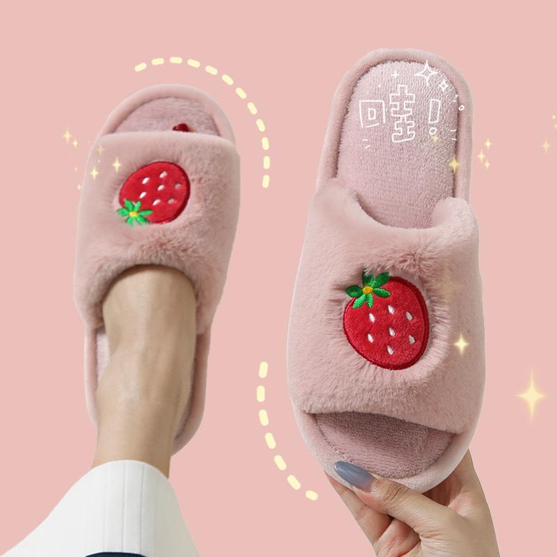 

Slippers The 2023 Fluffy Girl Lovely Autumn And Winter Indoor Household Lovers Warm Antiskid Cartoon Cotton, Green