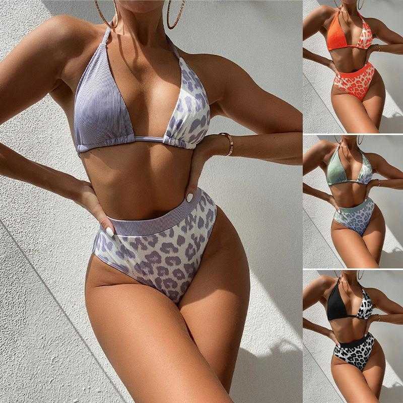 

Style Multi Color Leopard Print Bikini Beach Womens, Purple