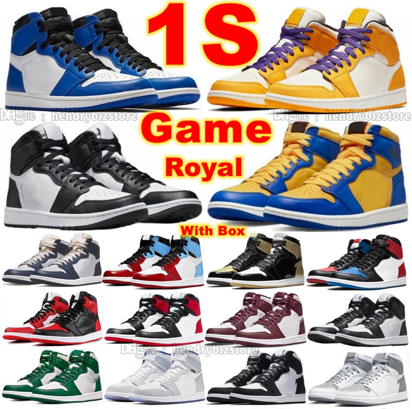 

1 High Game Royal Panda Twist Basketball Shoes Lakers Reverse Laney 85S Geogetown Fearless Gold Top Concord Gorge Green Racer Blue True Stealth Womens Mens Sneakers, Color#7