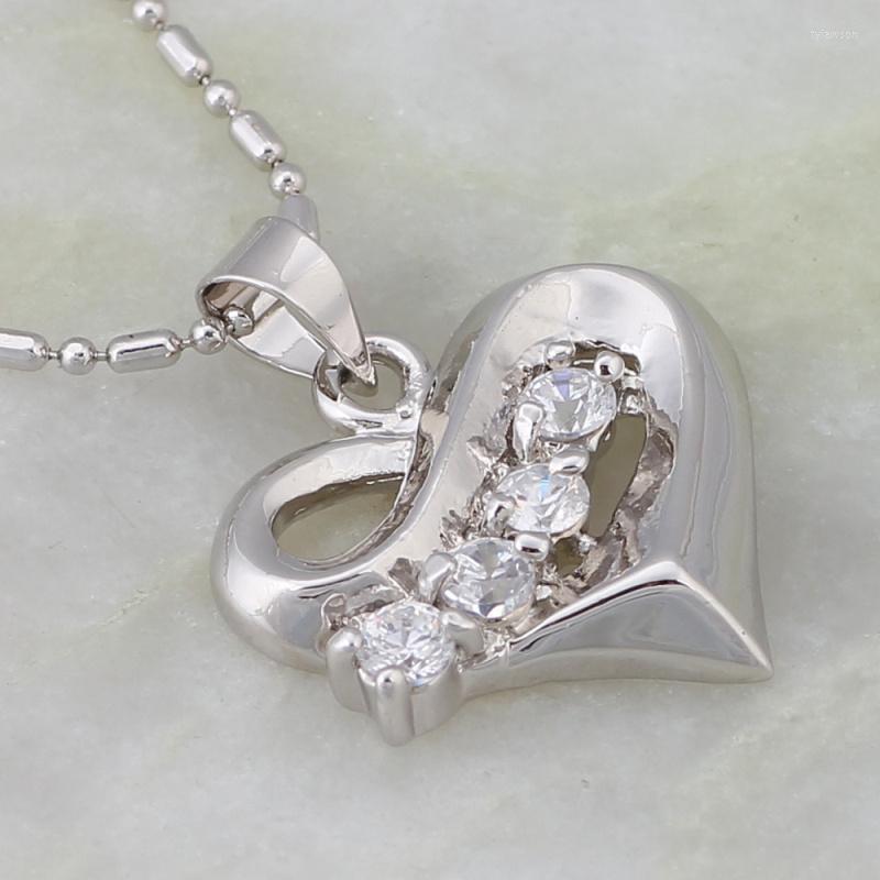 

Pendant Necklaces Heart Jewelry Silver Color White CZ & Pendants Fashion AJP088